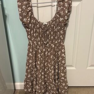 MINE brown babydoll dress